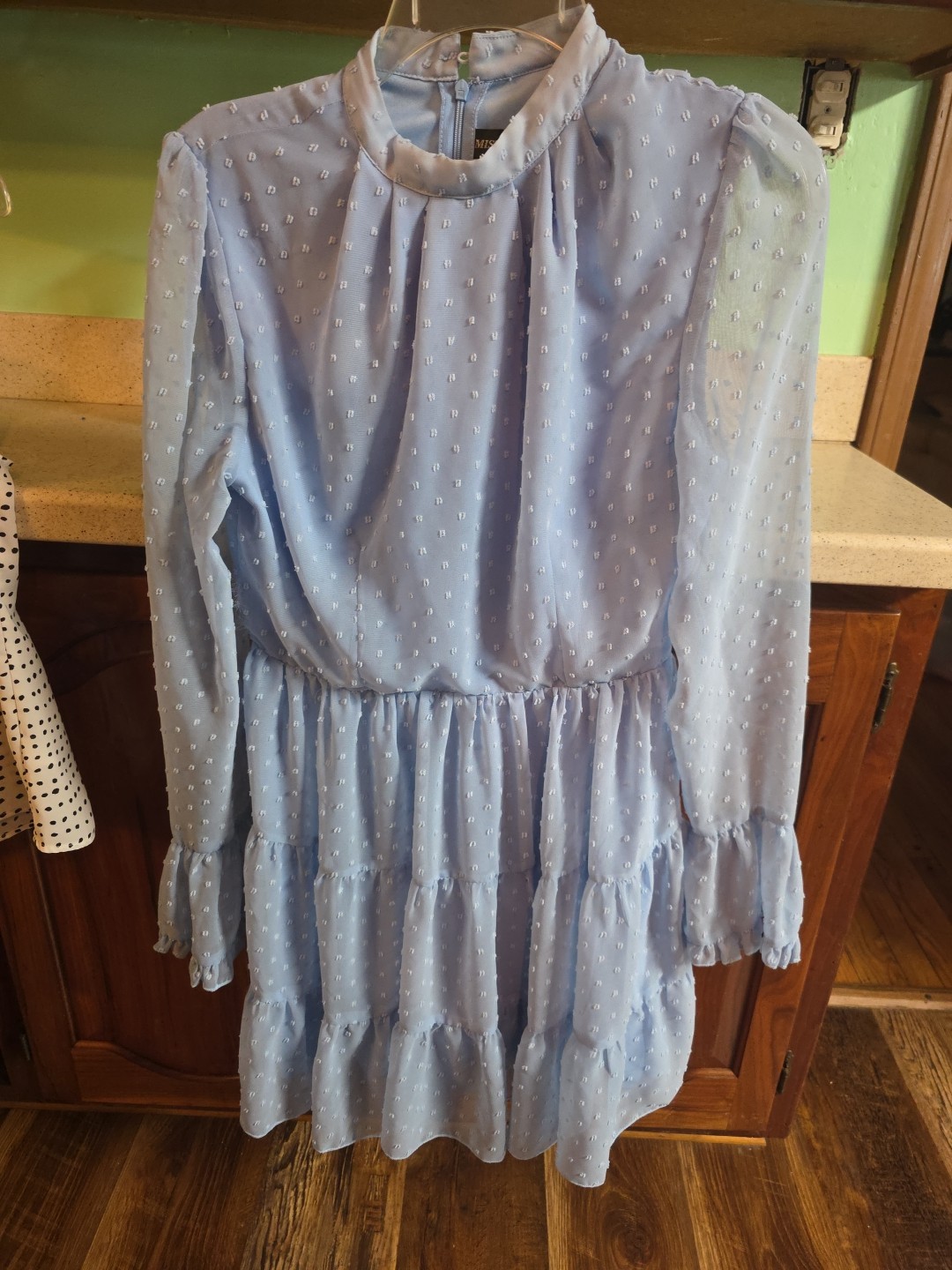 Miss Womens Blue Long Sleeve Dress Size Medium