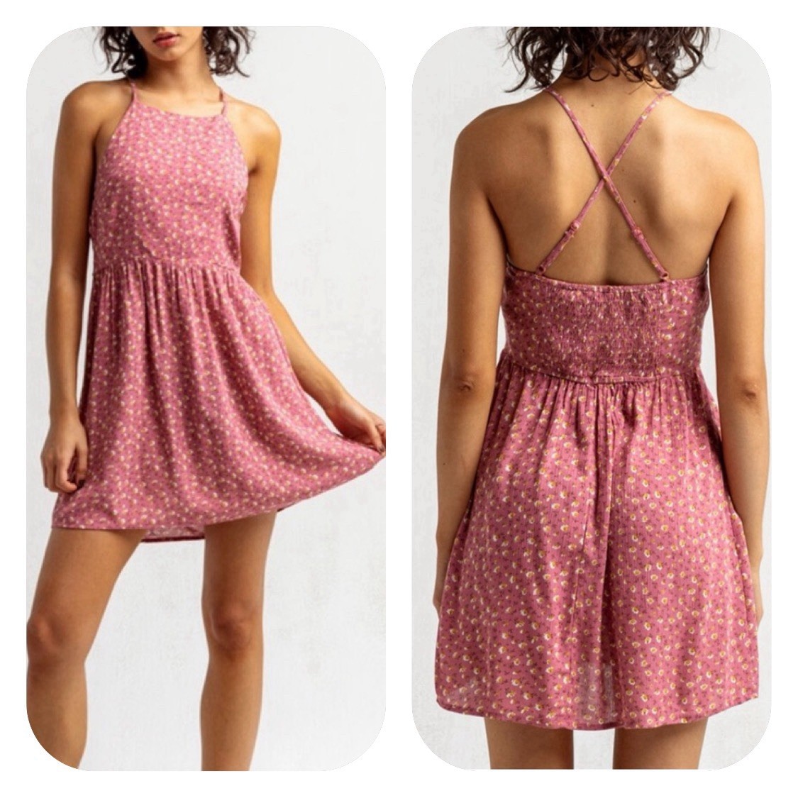 NWT Sky & Sparrow Tilly’s S Rose Ditsy Floral mini dress