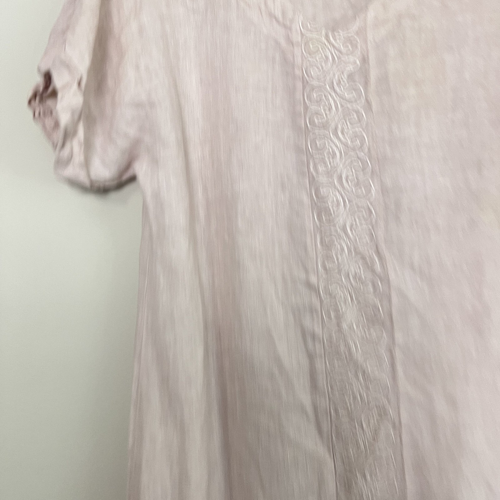 Valentina Naldi Blush Pink Linen Shift Italian Lagenlook Coastal Embroidered