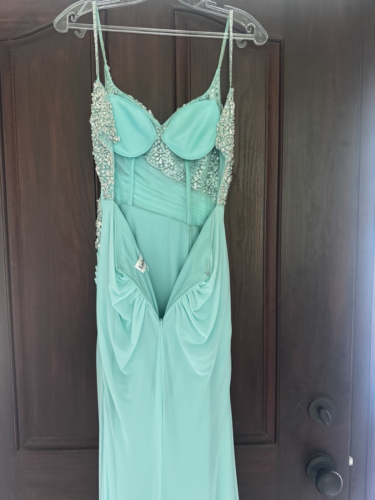 Ladivine by Cinderella’s Divine Mint Green Beaded Prom Dress. Size 0. New