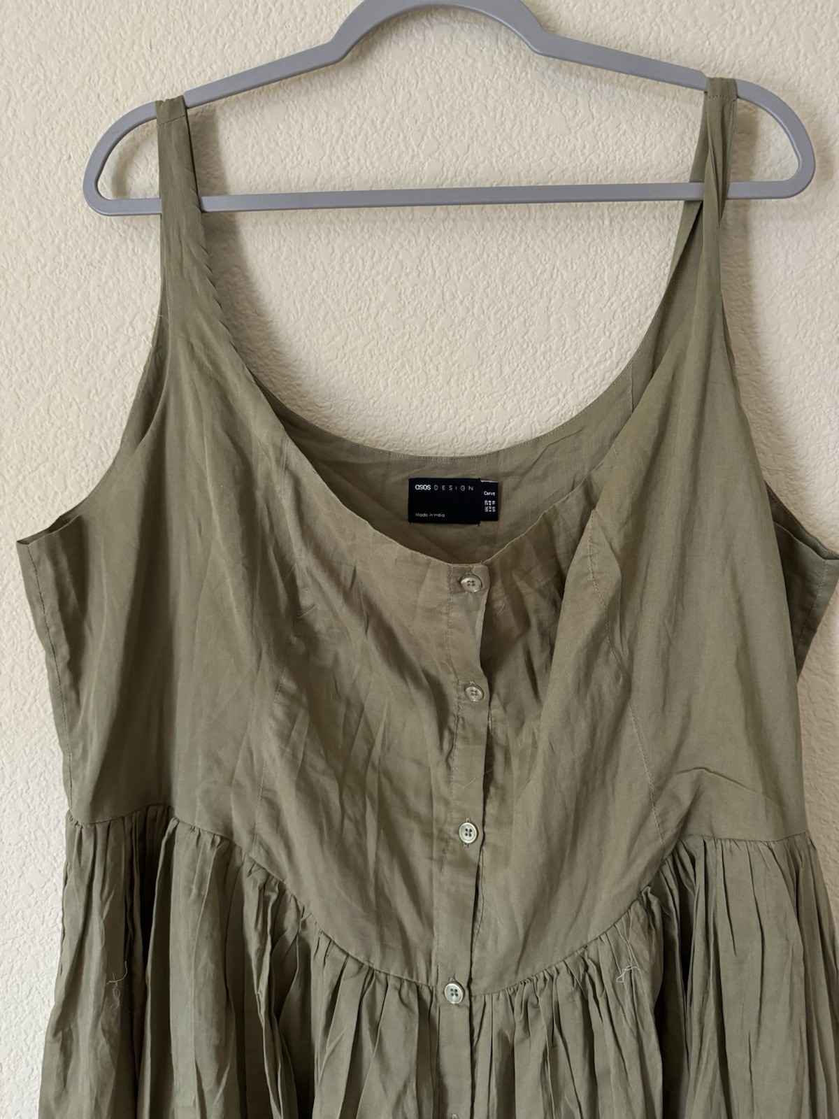 ASOS Design Curve Voile Picnic Midi Sundress In Green – US 16 UK 20 NWT