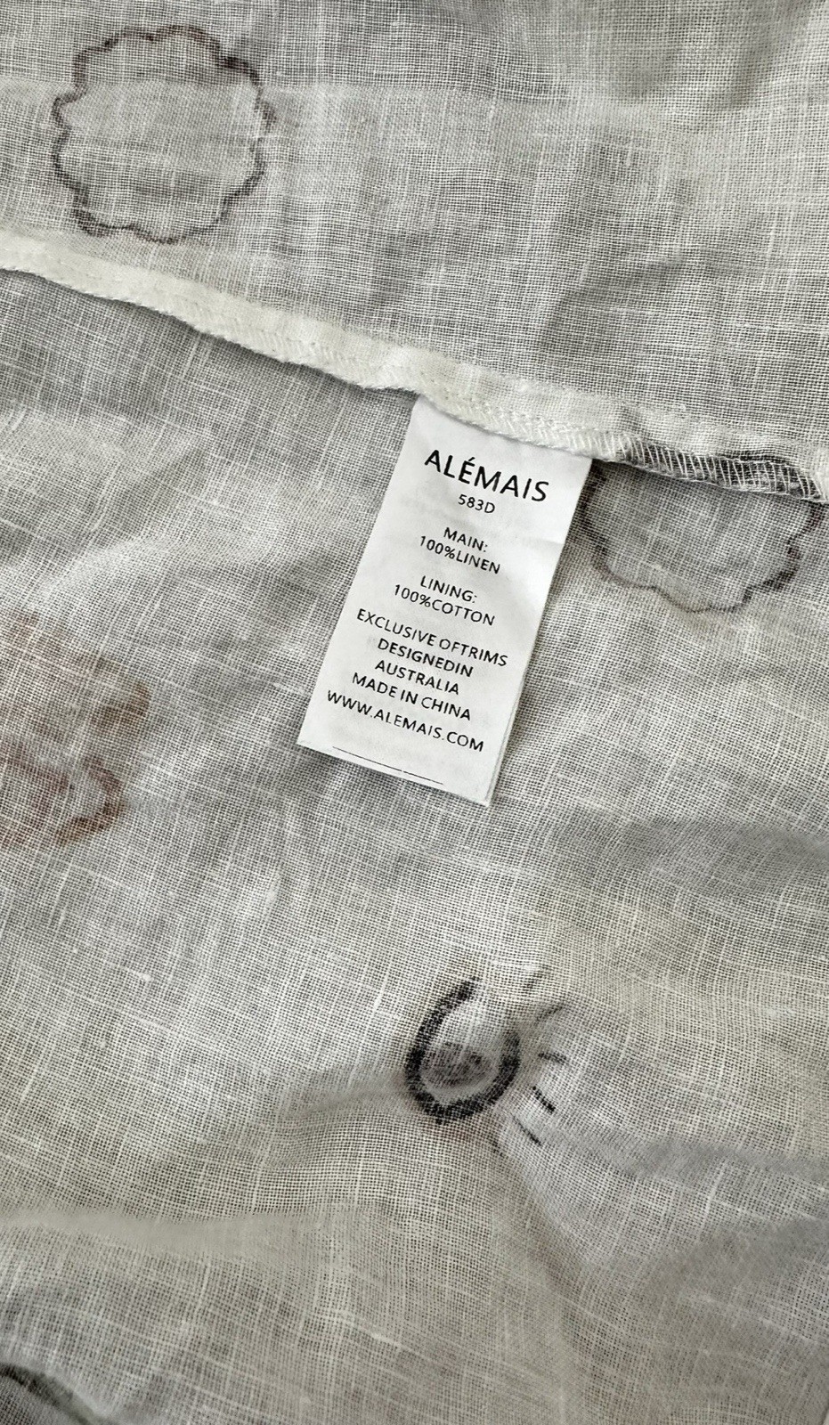 ALEMAIS Hera white/ivory Linen Shirt Dress Size 8, Midi, Puff Sleeve, Pockets