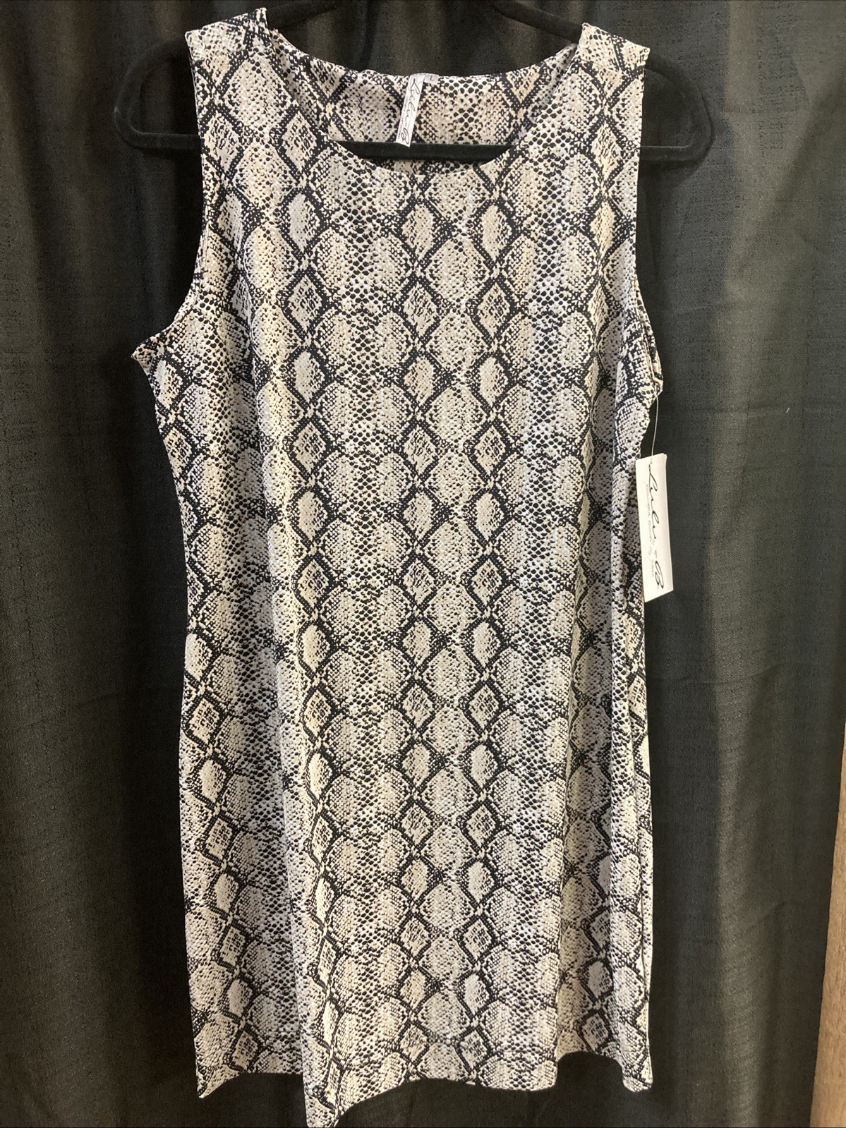 Lulu B Large Sleeveless UPF50 Snakeskin Print Black Tan