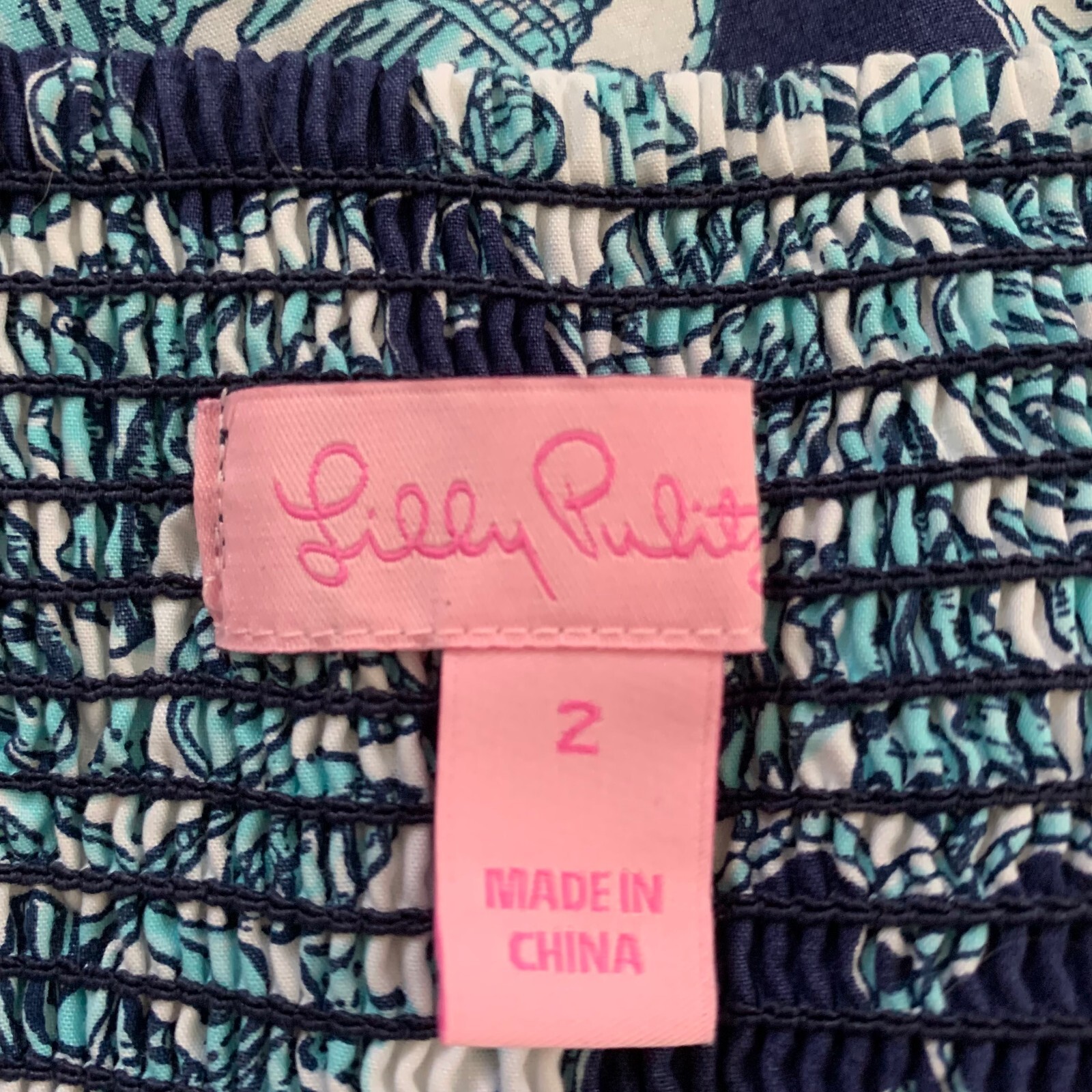 Lilly Pulitzer Rilee Hey Sailor Lace-up Sun Dress 2 0 XS Cotton Shells Smocked