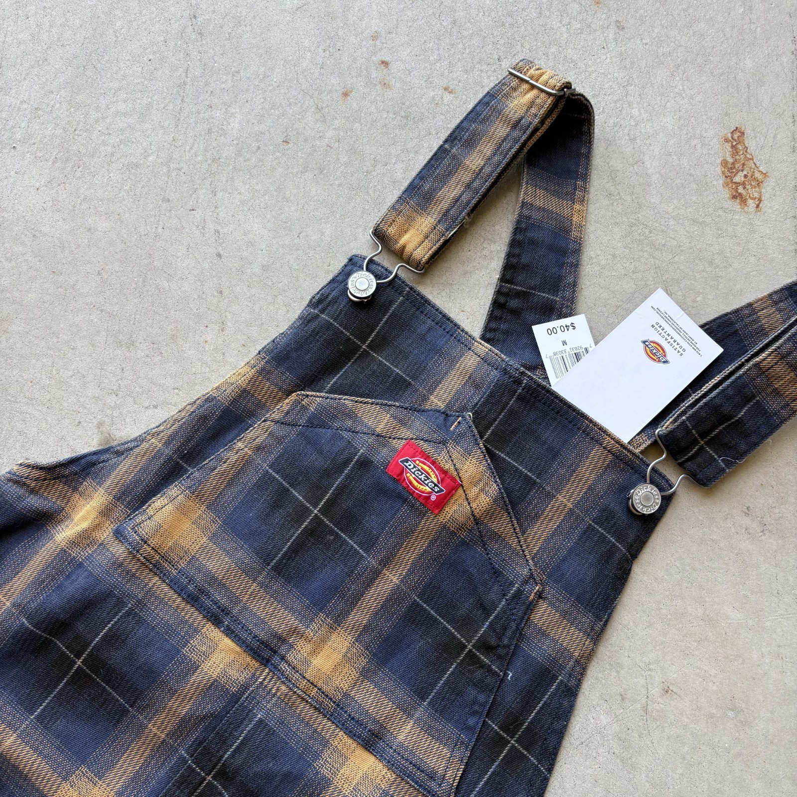 Dickies Overall Dress NWT Womens Medium Plaid Pinafore Jumper Skate Streetwear