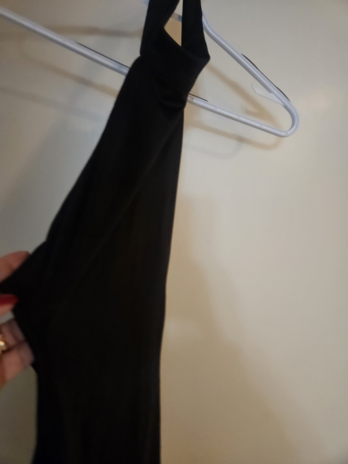 Elegant Black Low Back Dress In Small High Neck Size S