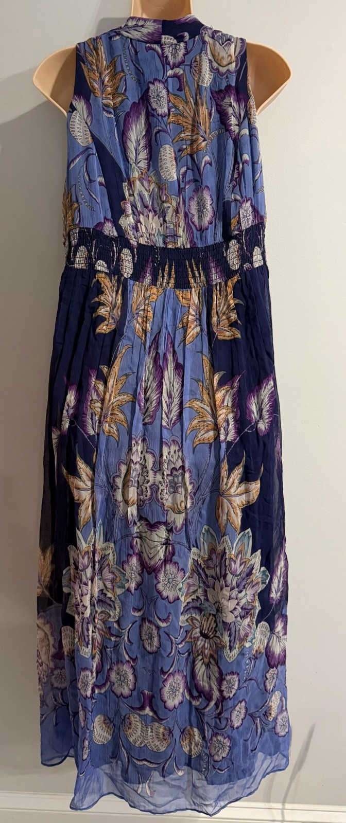 Soft Surroundings Fiji Chiffon Floral Sleeveless Maxi Dress size PM