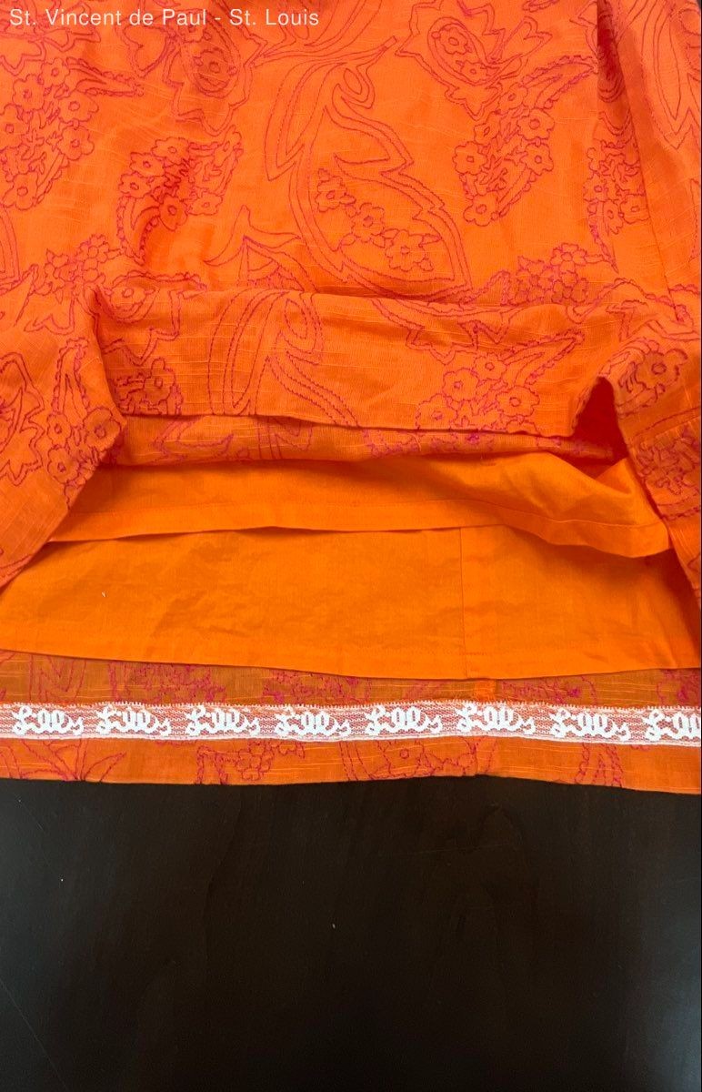 Lilly Pulitzer Womens Dress Embroidered Orange Paisley Sleeveless A Line Size 6