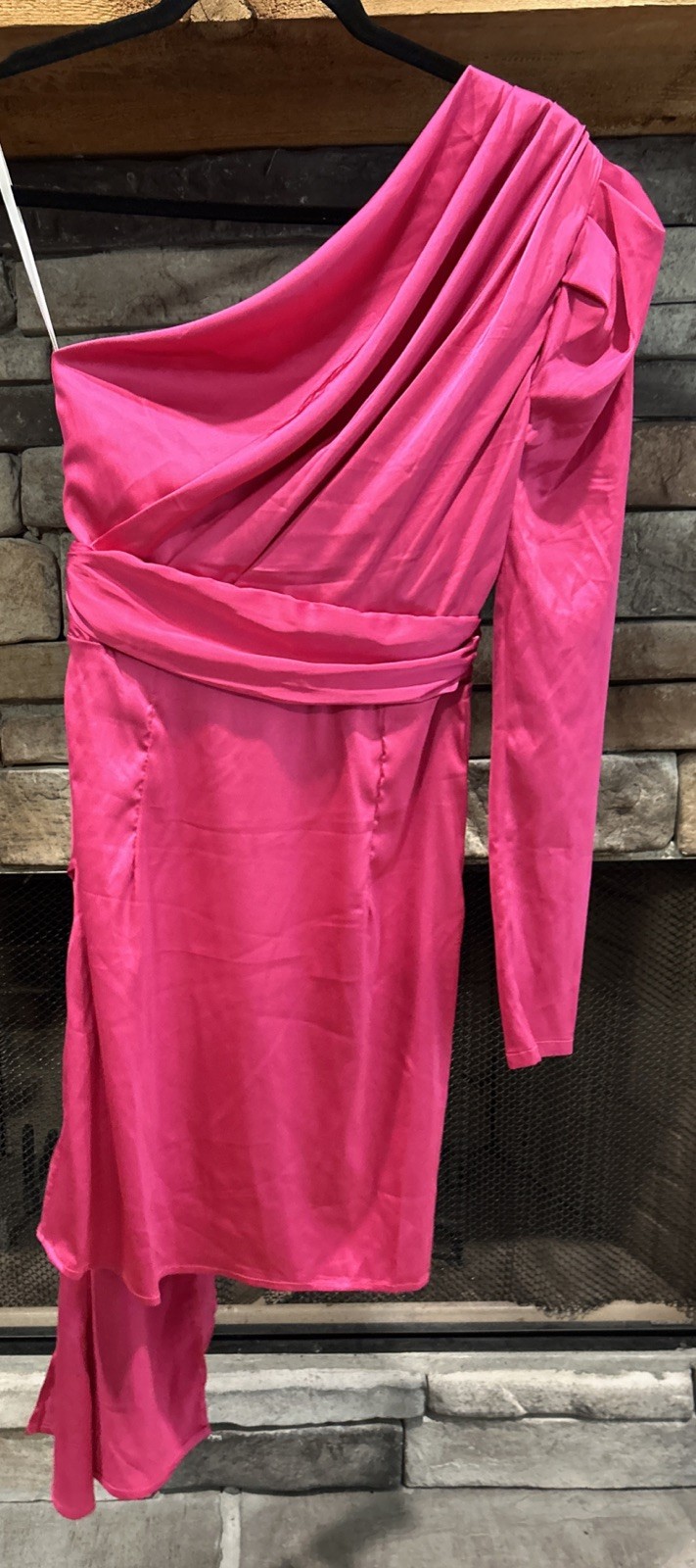 Women’s LOVE&LEMONADE Pink One Shoulder / Sleeve Dress Size S NWT *A5