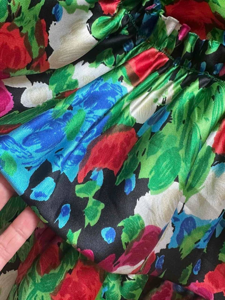 Oscar de la Renta 2008 Runway Silk Faille Floral Ruffle Gown Sz 14