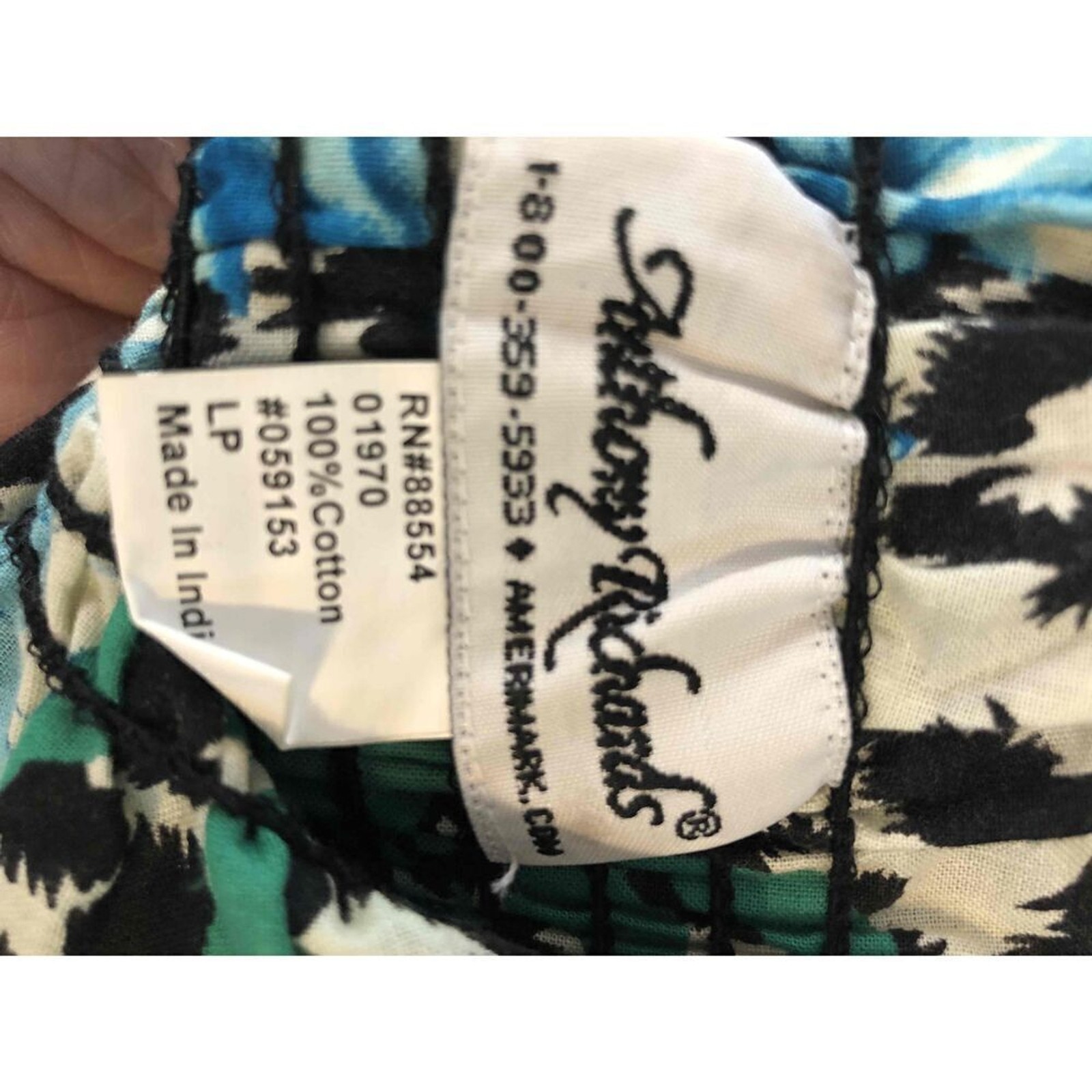 Anthony Richards Floral Square Neck Smocked Sundress Sleeveless Cotton Size LP