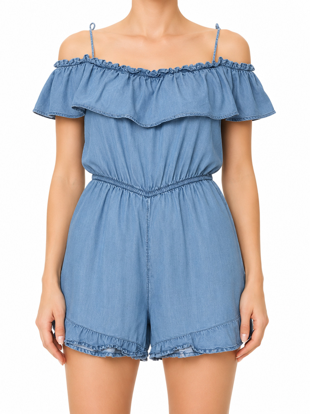 Clockhouse Girls Blue Off-Shoulder Ruffle Dress EU 40