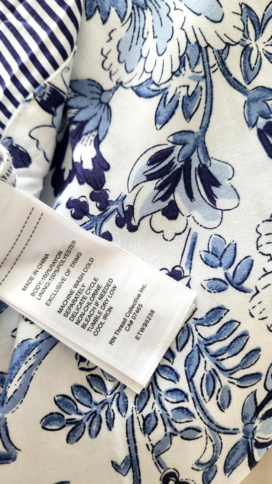 ✨NEW! Modern ELLEN TRACY Blue Cottage Floral Farm Long Maxi Dress Rio Gypsy $149