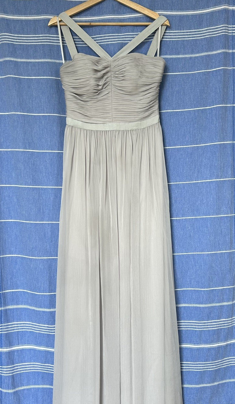 TED BAKER LANGLEY ‘Skaio’ Grey Long Maxi Dress Size 2 UK 10 Ballgown Prom Strap