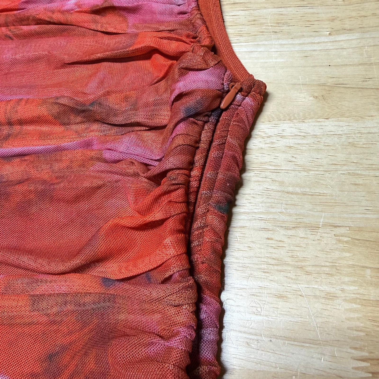Elliatt NWT Elise Mesh Ruched Maxi Dress Red Motif Size S Sleeveless Bodycon