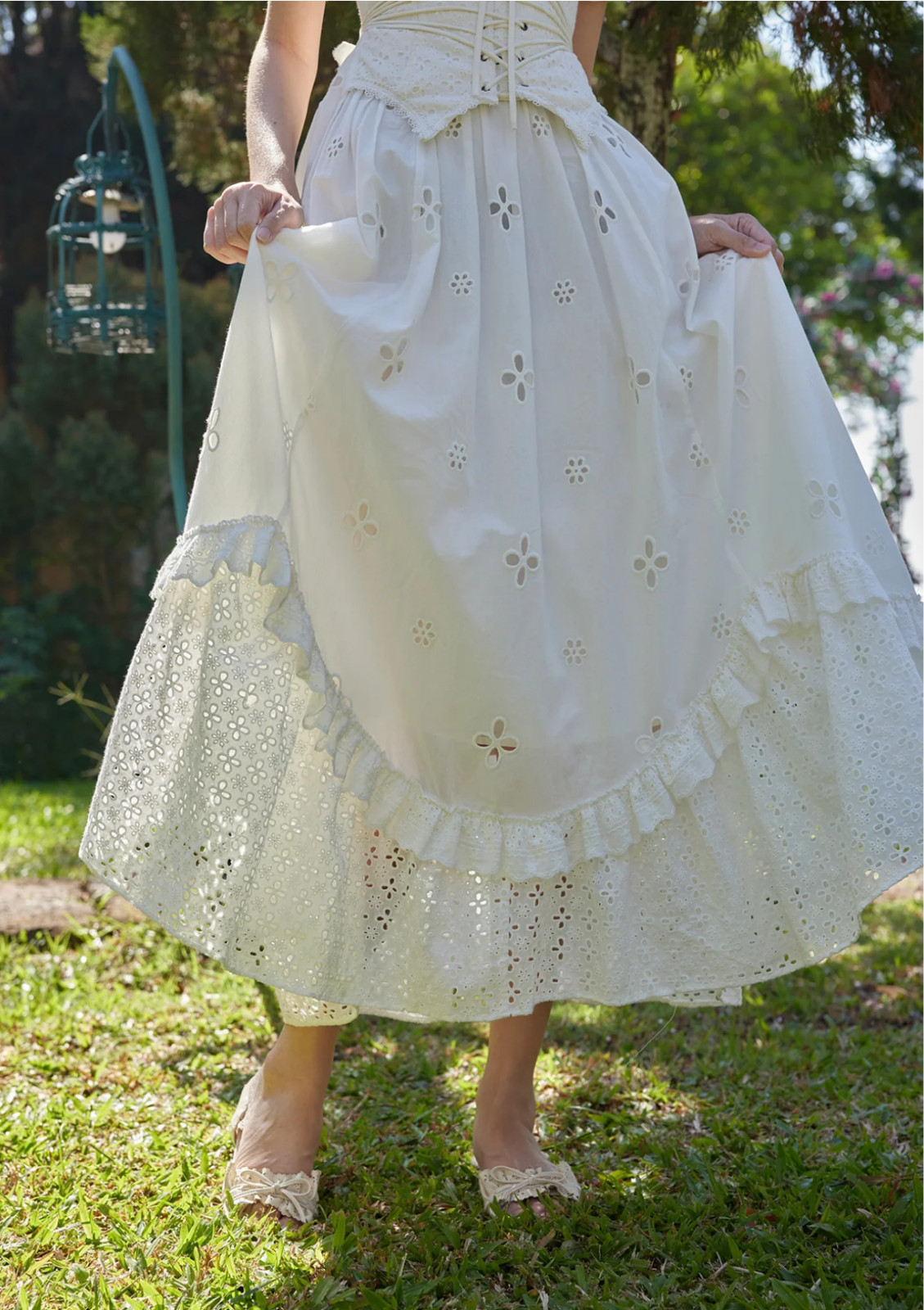 NWT Gorgeous Lacemade I Flipped Corset Dress – White – Large – Cottagecore Chic