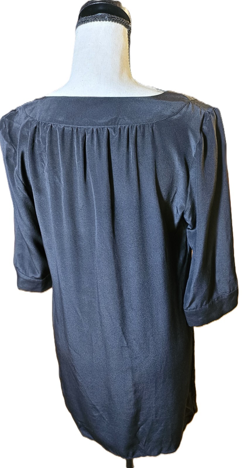 Rory Becca 100% Silk Little Black Mini Dress/Tunic SZ S Classic,Minimalist