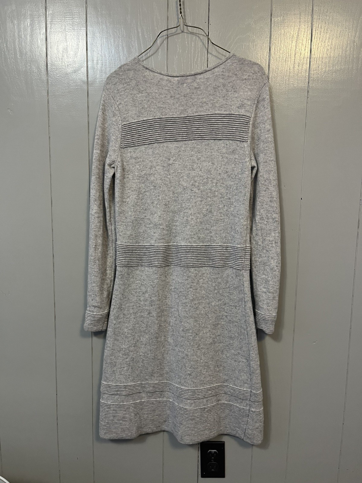 Vineyard Vines Ottoman Cashmere Wool Blend Gray Sweater Dress Size S Ribbed
