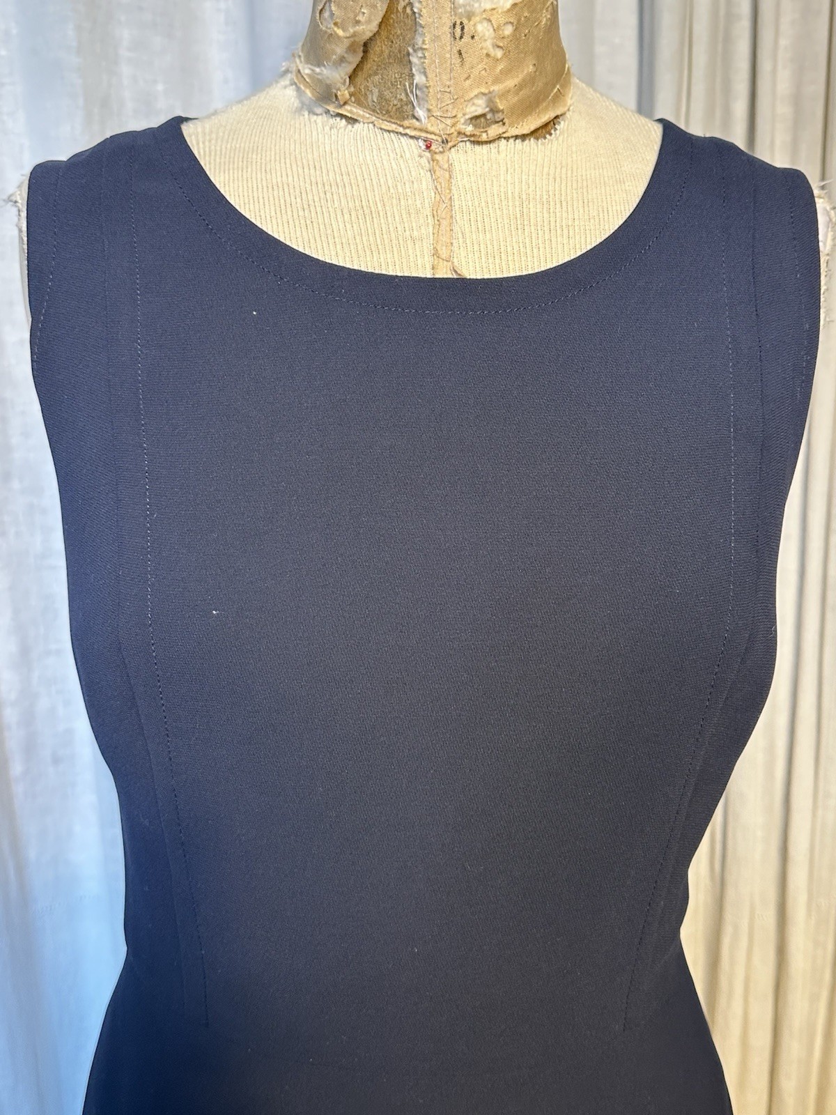 Talbots Womens Navy Woven Crepe Sleeveless Fit-flare Midi Dress Sz 10 Pre-owned