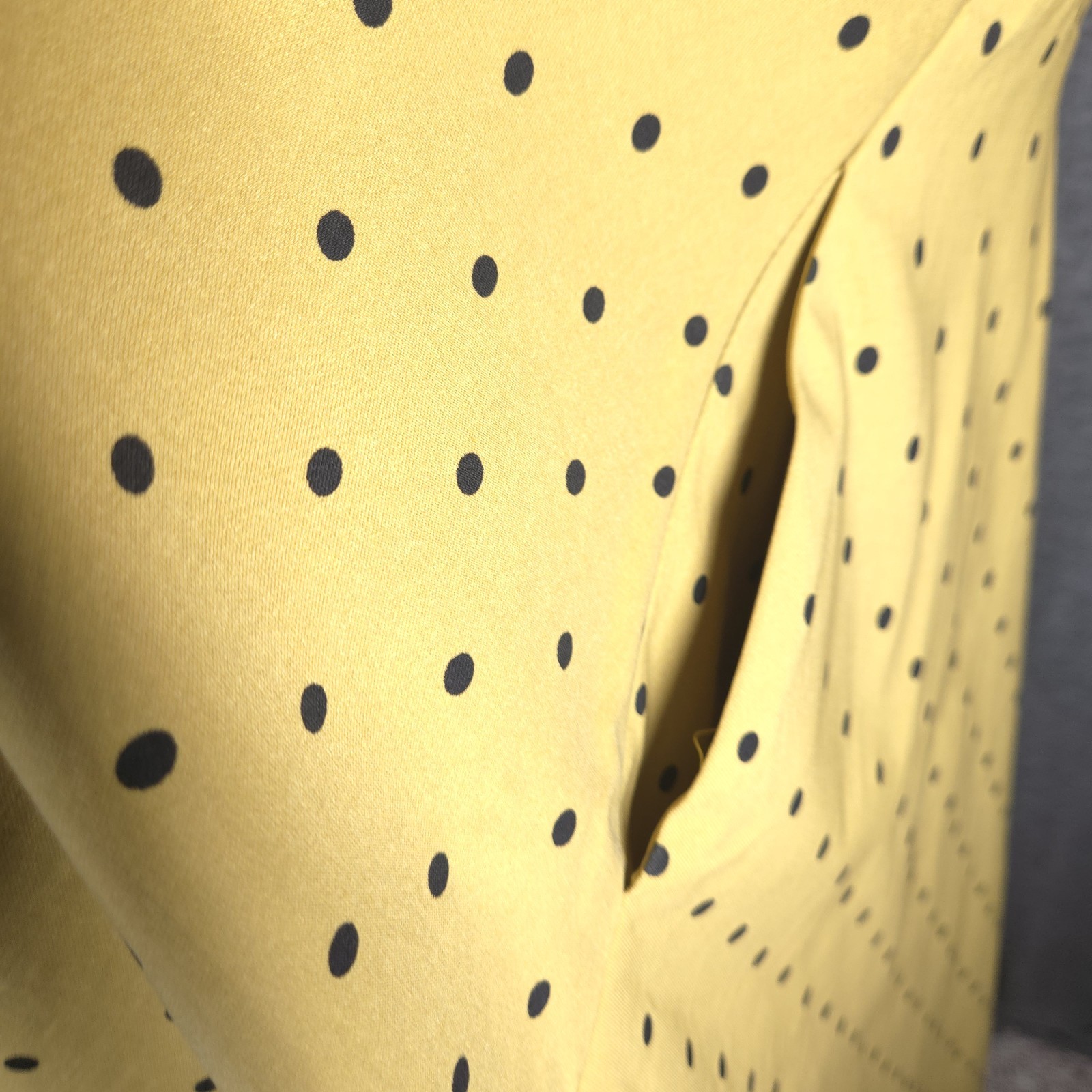 Gown Town Yellow Polka Dot Fit & Flare Dress Womens Large Retro Rockabilly Pin