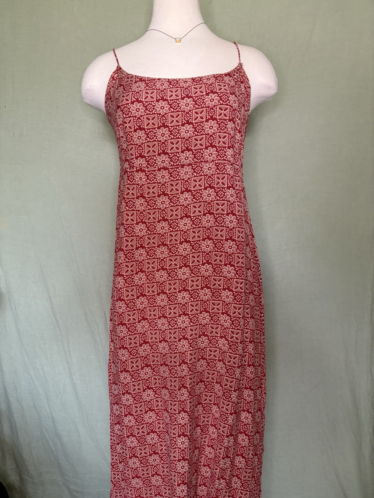 90s Red Patterned Dress #vintage