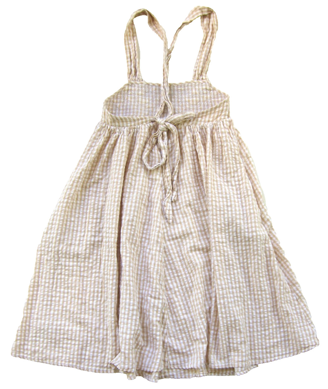KIMCHI BLUE Brown White Plaid Purple Thread Embroider Oversize Fit Tank Dress XS