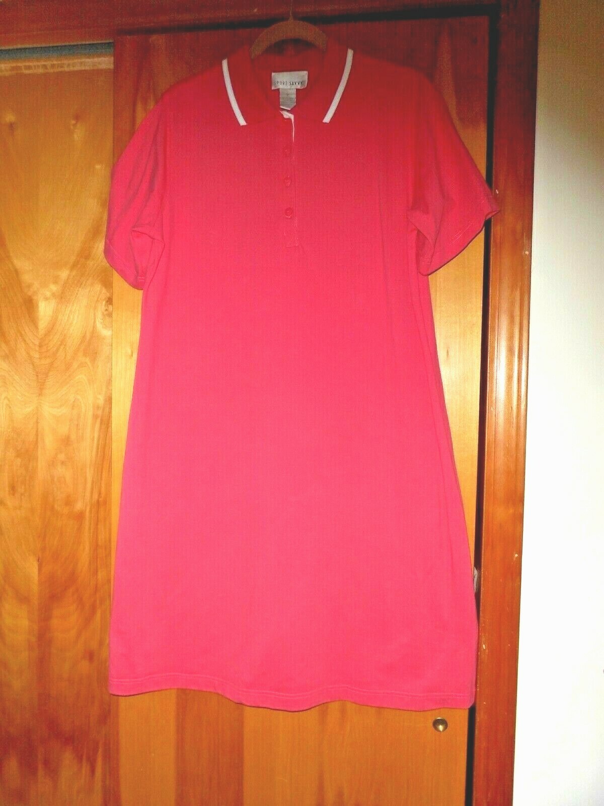 Sport Savvy Size M Pink Knit Dress W/White Trim – New Without Tags