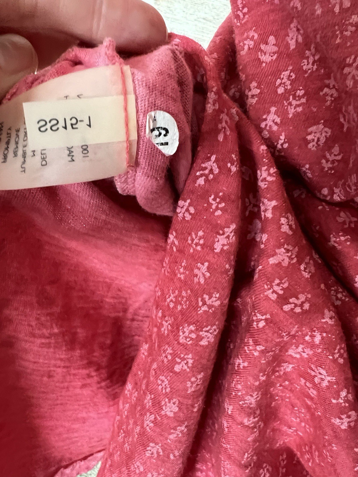 Peruvian Connection Pima Cotton Maxi Dress Sz M Side Slits Floral Pomegranate
