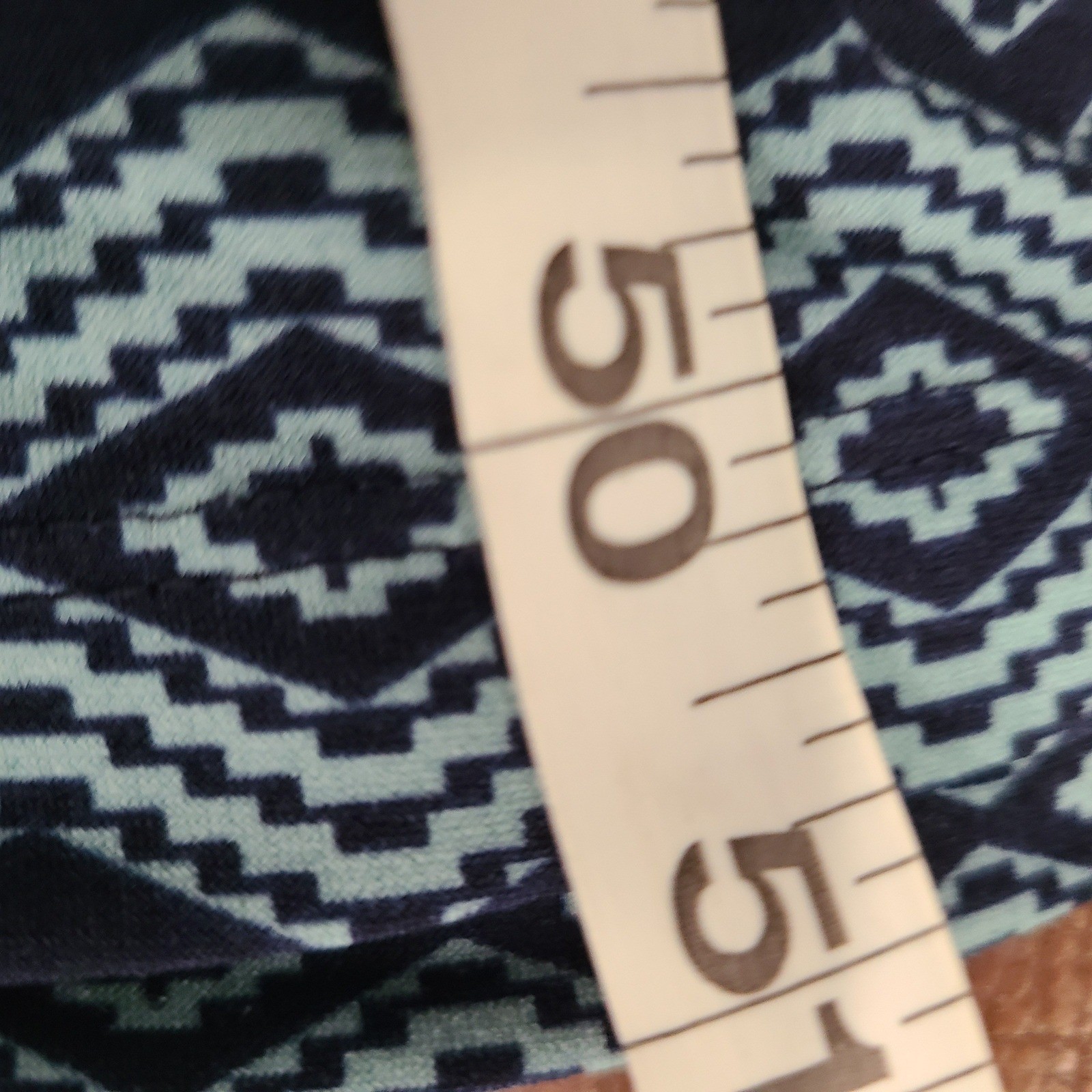 En Focus Studio Womens 10 Geometric Maxi Dress Navy Mint Green Tribal Sleeveless