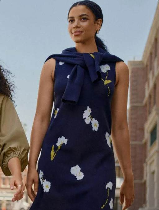 N.W.T Free Assembly Women’s Sleeveless Floral Jacquard Mini Sweater Dress M 8-10