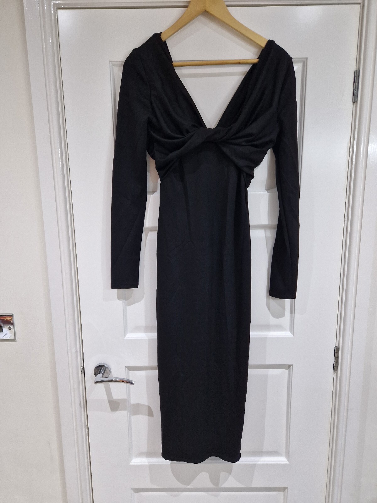 Anthropologie Twisted Front & Back Midi/Maxi Dress Size UK 8 Black New No Tags