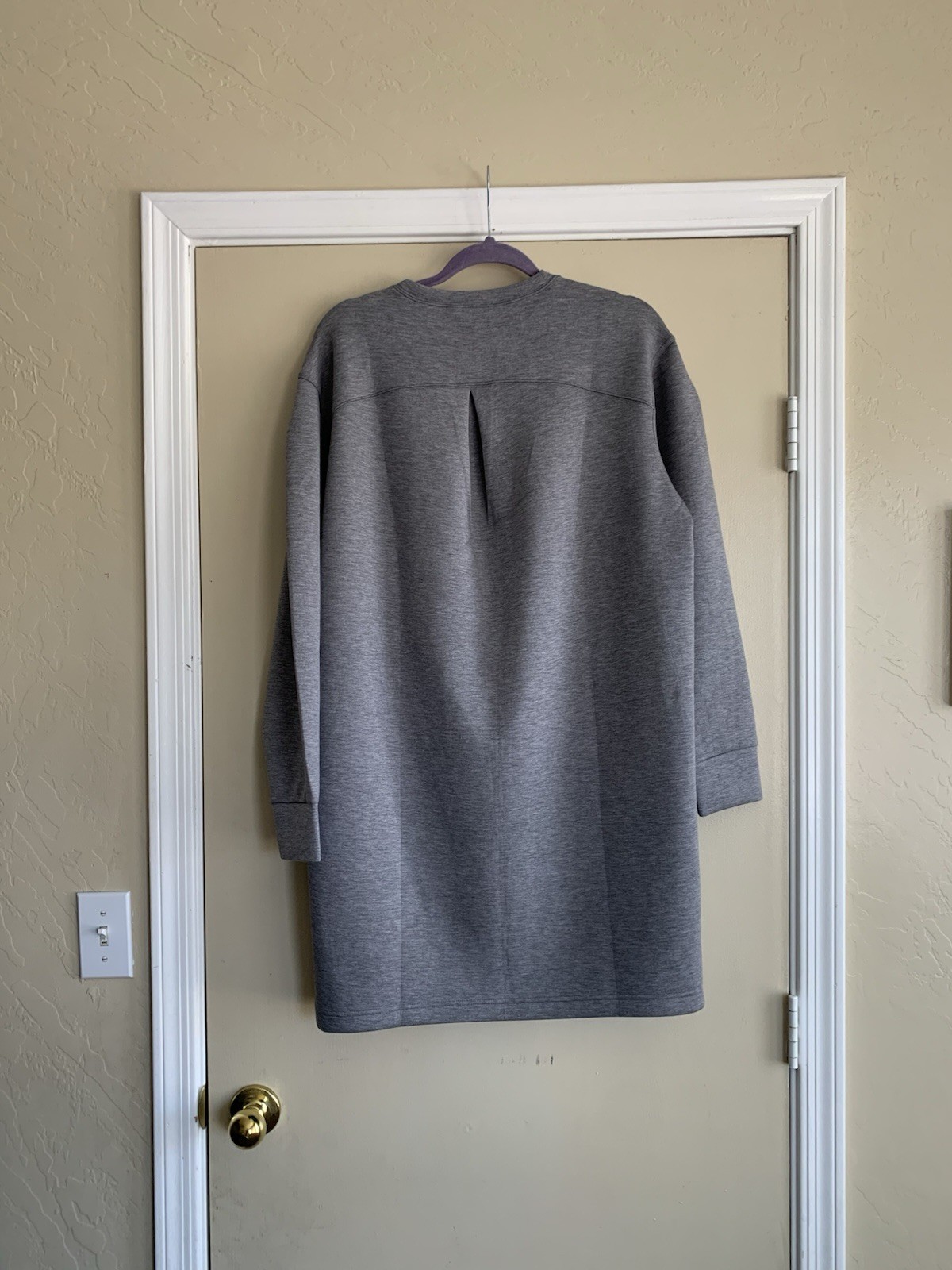 Spanx Air Essentials Heather Gray Crew Neck Dress Sz.L Sporty Luxurious Comfort