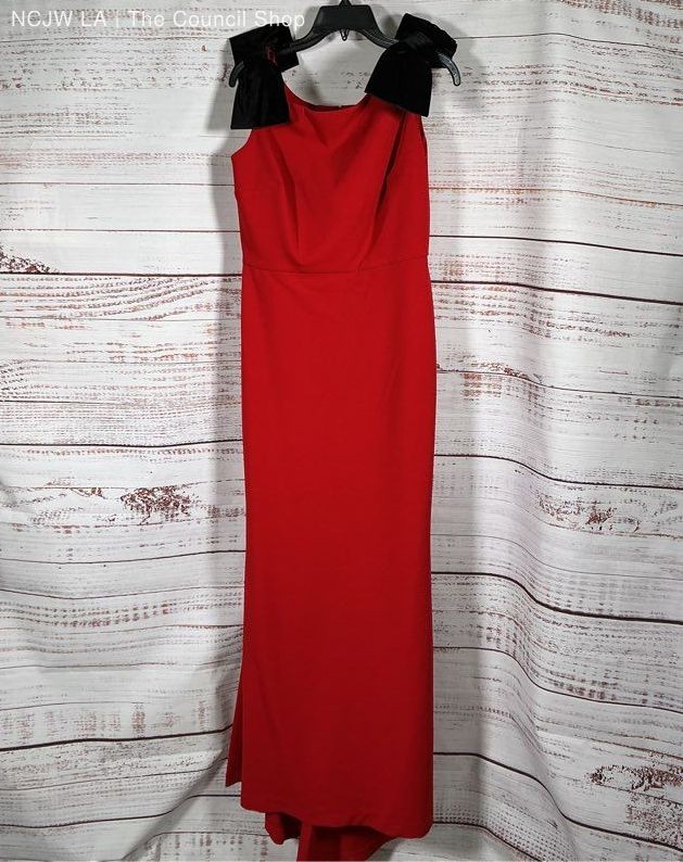NWT Women’s Alberto Makali Red Long Dress with velvet bows Size 6