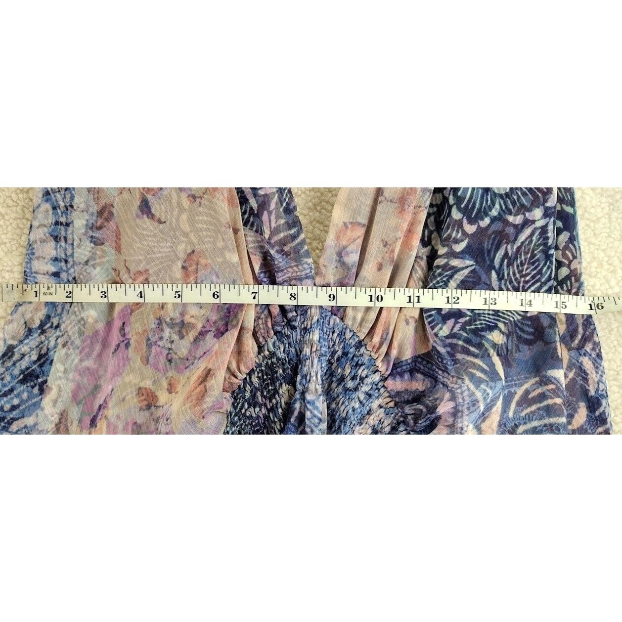 MISA Los Angeles Floral Tiered Midi Dress XS Bohemian Cold Shoulder Purple
