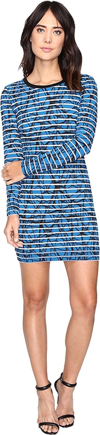 Nicole Miller Women’s 241030 Mercedes Marble Transparency Dress Size 12