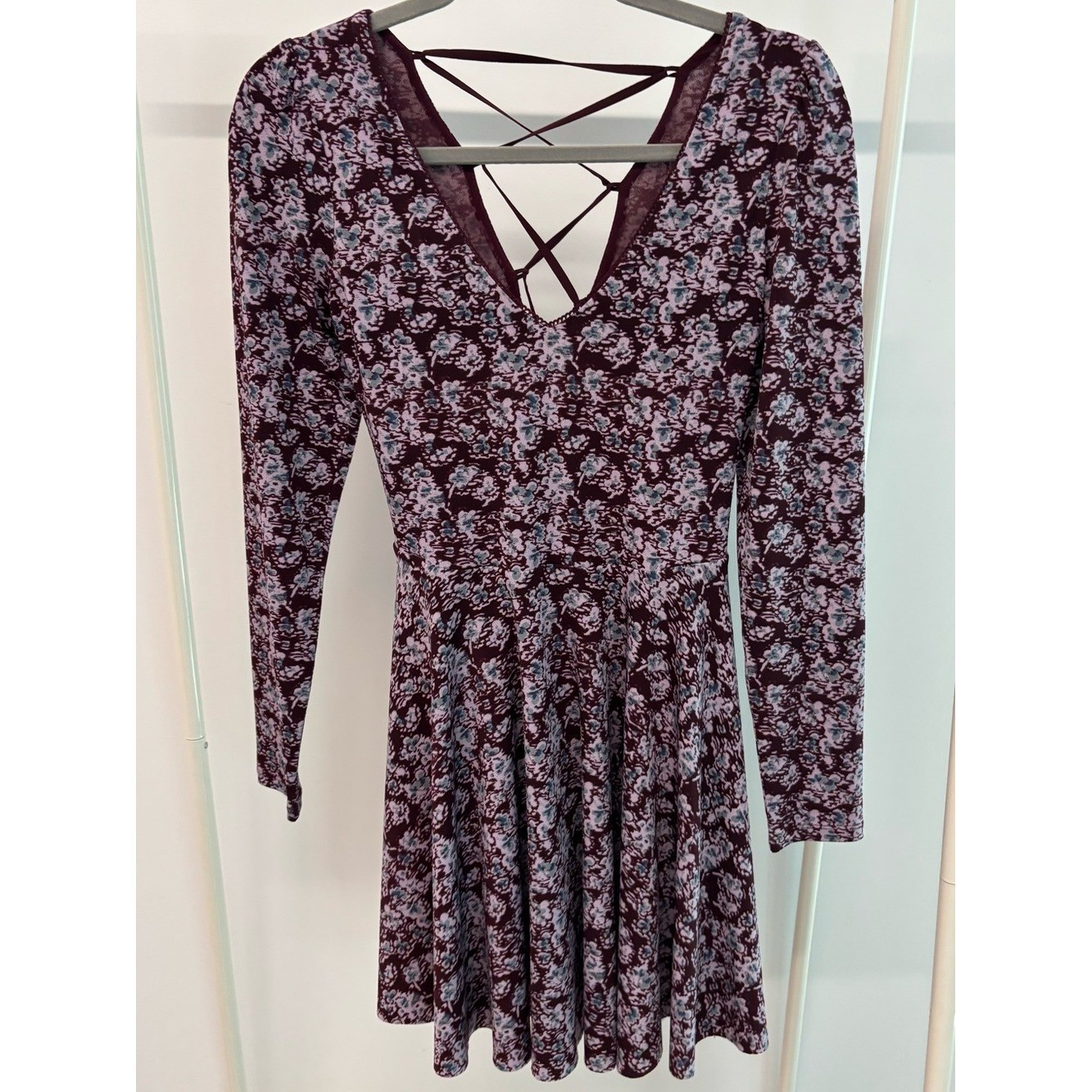 Kimchi Blue (Urban Outfitters) Long-Sleeve Floral Fit-and-Flare Dress