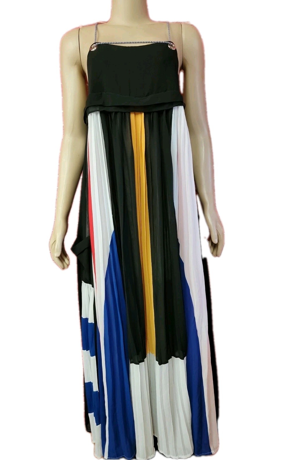 Alpha & Omega BOHO MODERN Pleated Multicolor Women’s Maxi Dress Size S #C7