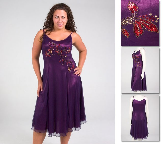 NEW! Zaftique AERIAL MESH Dress EGGPLANT Purple 00Z / Womens 12 / Medium M