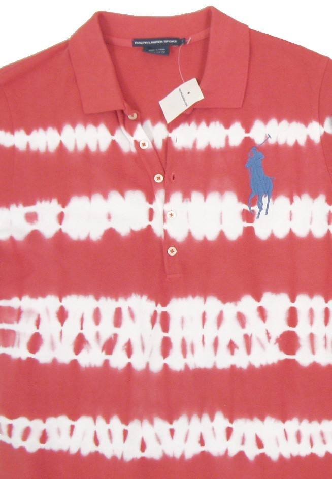 NEW Polo Ralph Lauren Big Pony Tie Dye (Batik) Dress! Small Pinkish Red Cotton
