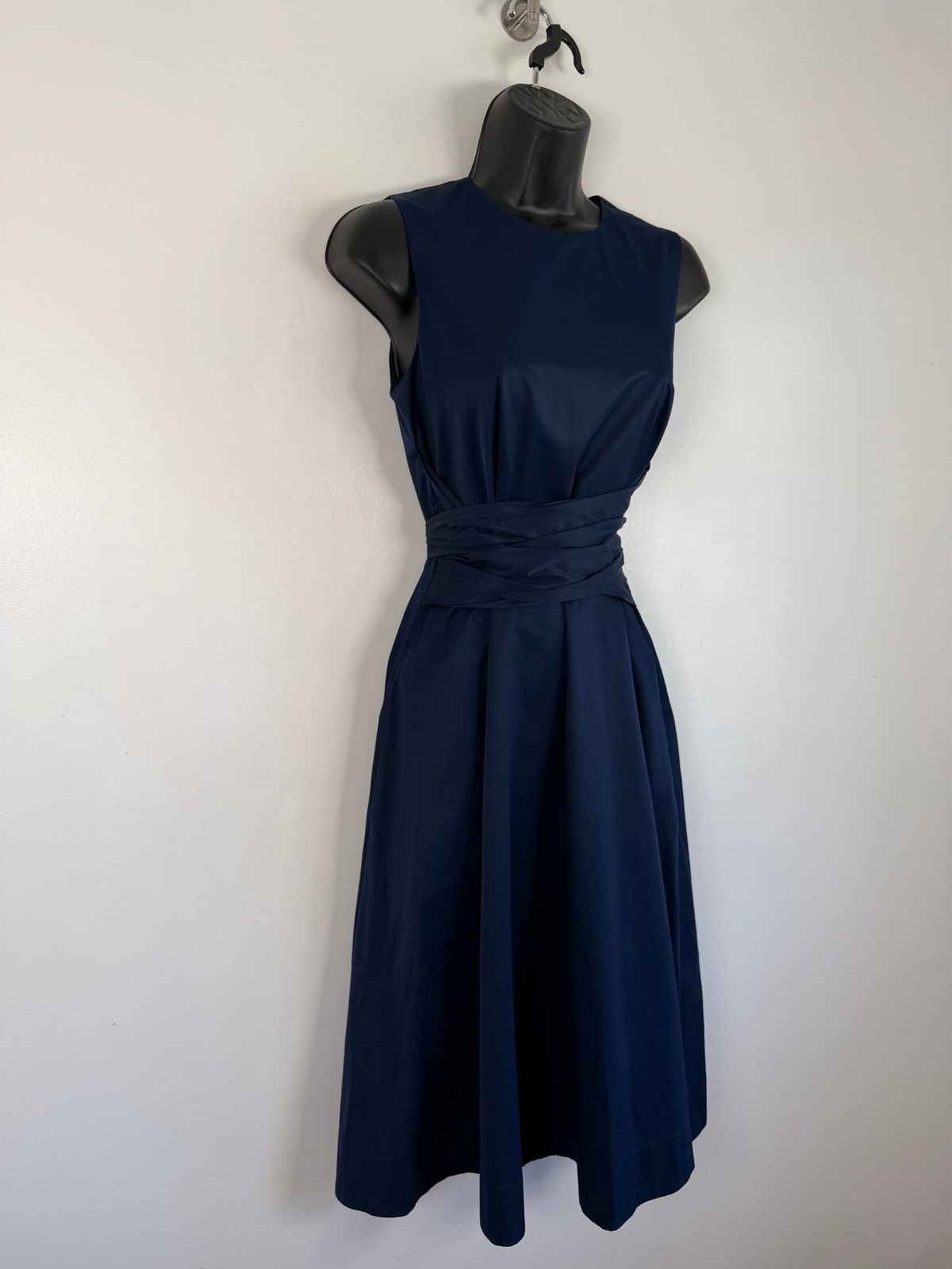 Hobbs Twitchill Dress Size UK 8 Navy Wrap Waist Belted Party Occasion Summer
