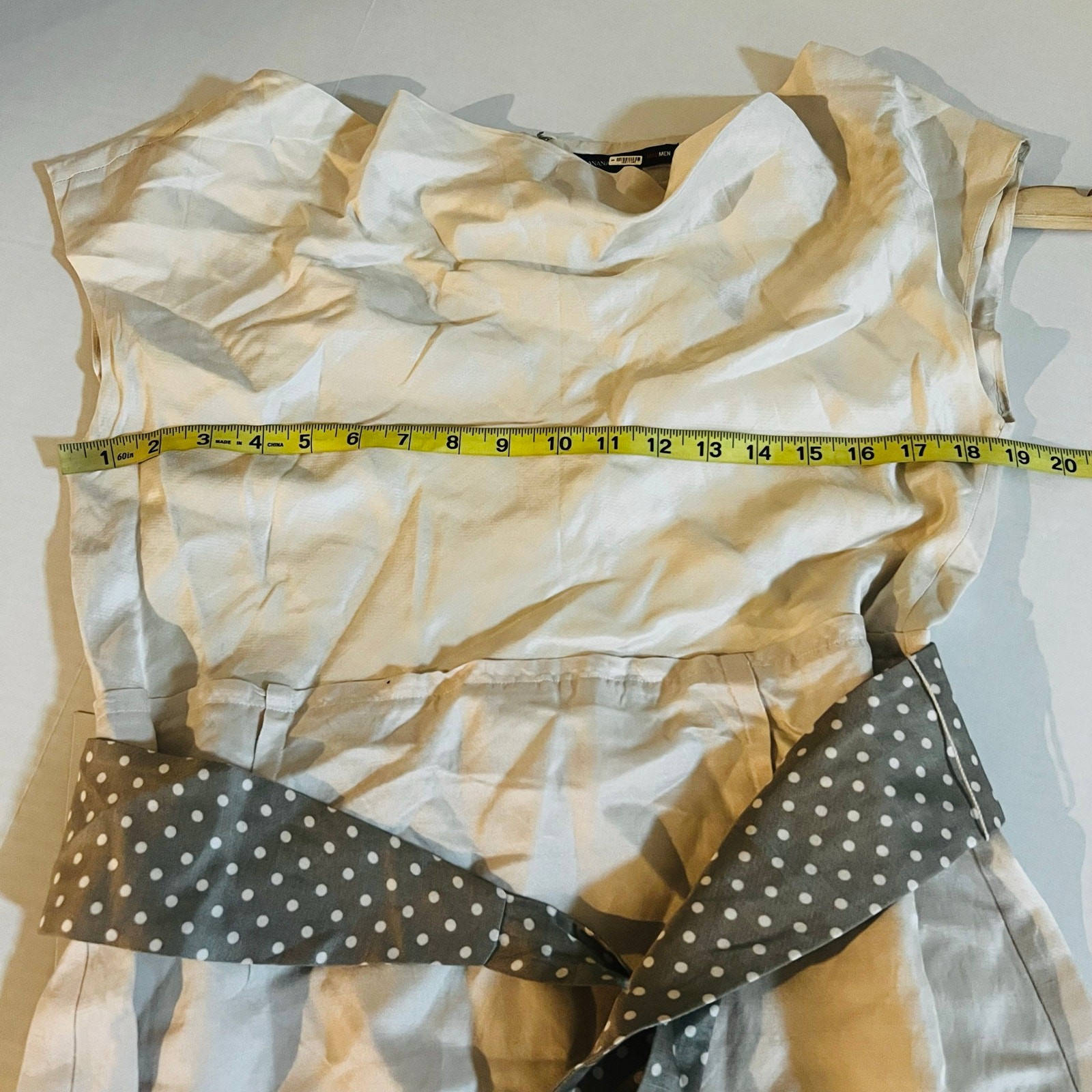 Banana Republic X Madmen Linen Blend Cowl Neck Belted Dress Size 14 Cream