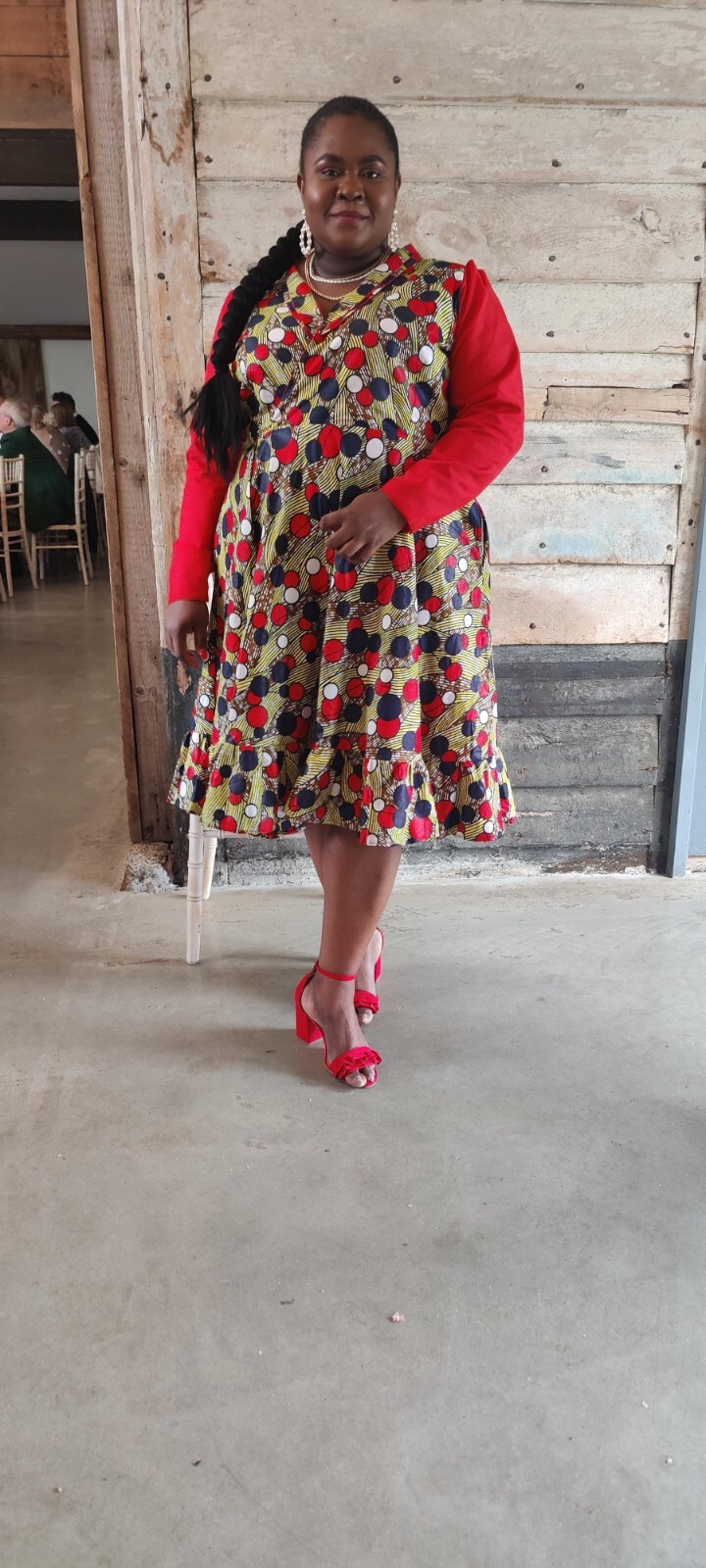  African dress/  African Print Elegant  Midi Dress, African Clothing,