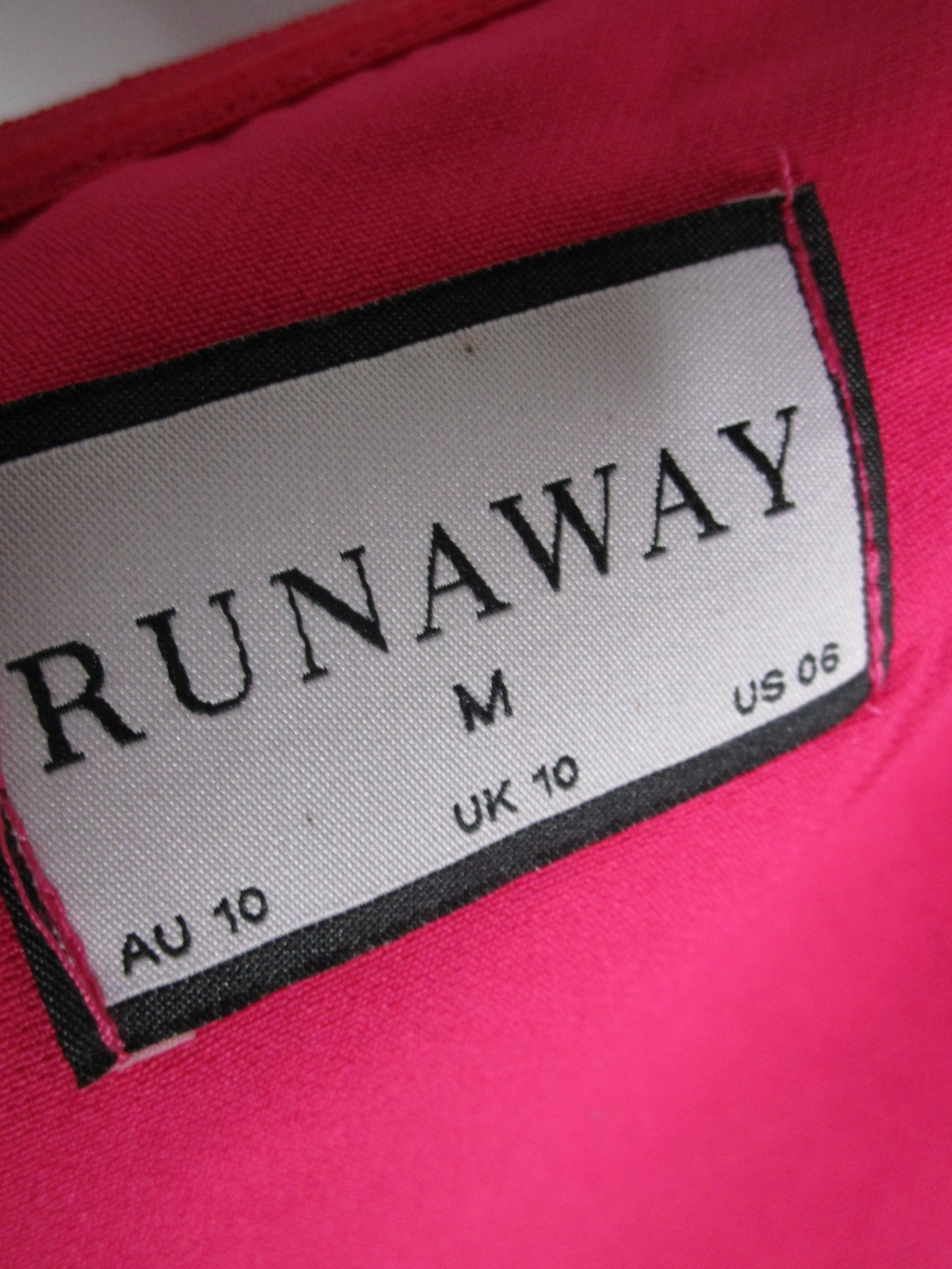 Sz M / US 6 Runaway The Label Stella Mini Dress Pink Watercolor Sunset Chiffon