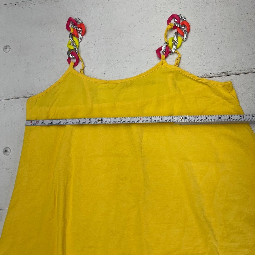 Yellow Sleeveless Chain Strap A-Line Midi Sundress Women’s Size 1X-Large NEW
