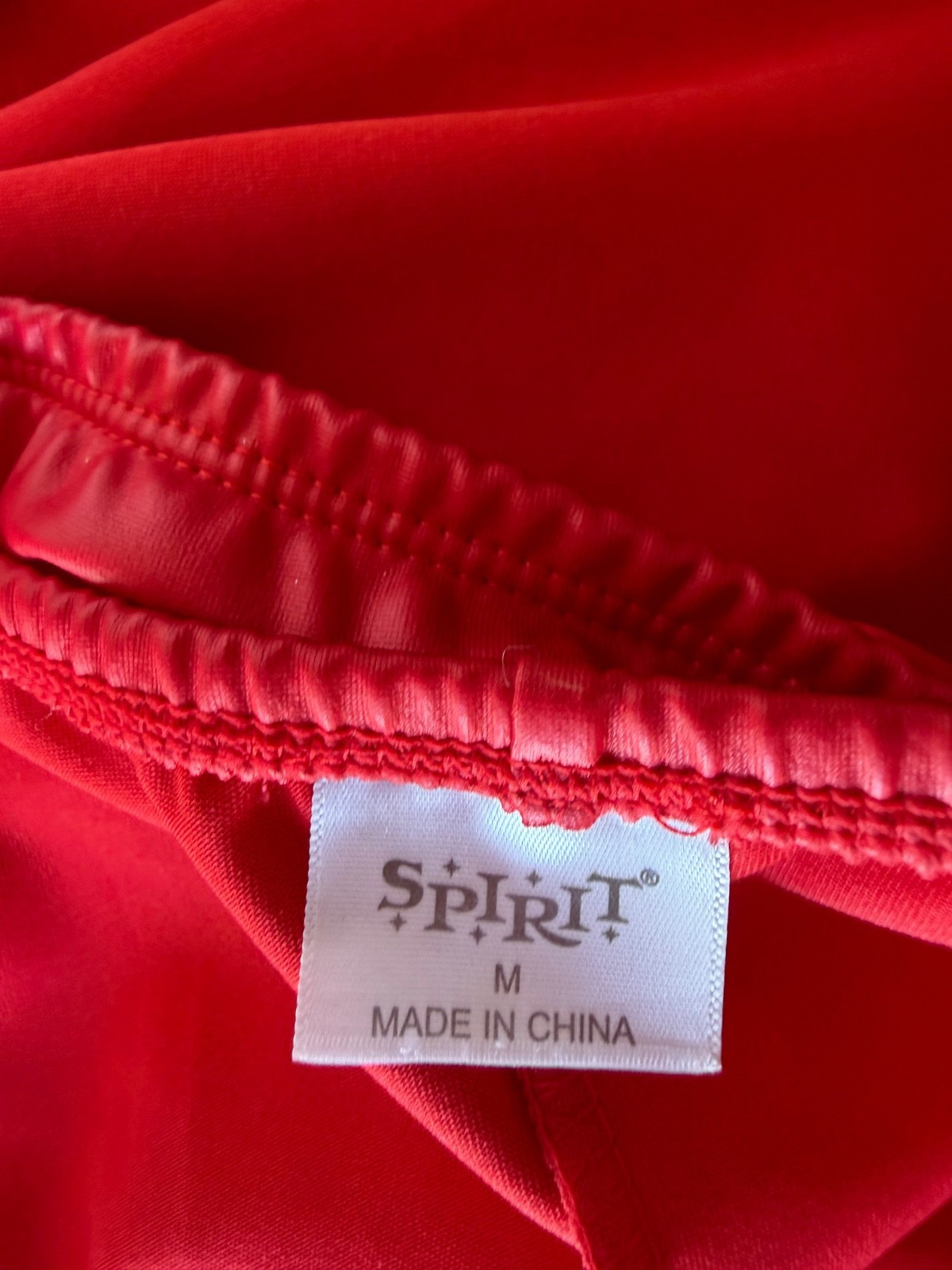 SPIRIT SIZE MEDIUM Red Spagehttii Straps Knee Length Stretch Spandex Blend