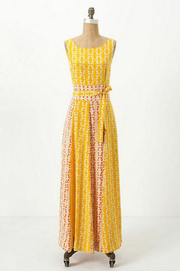 Rare NWOT Anthropologie “Hummingbird Silk Maxi Dress”, Charlotte Taylor, 4, $248