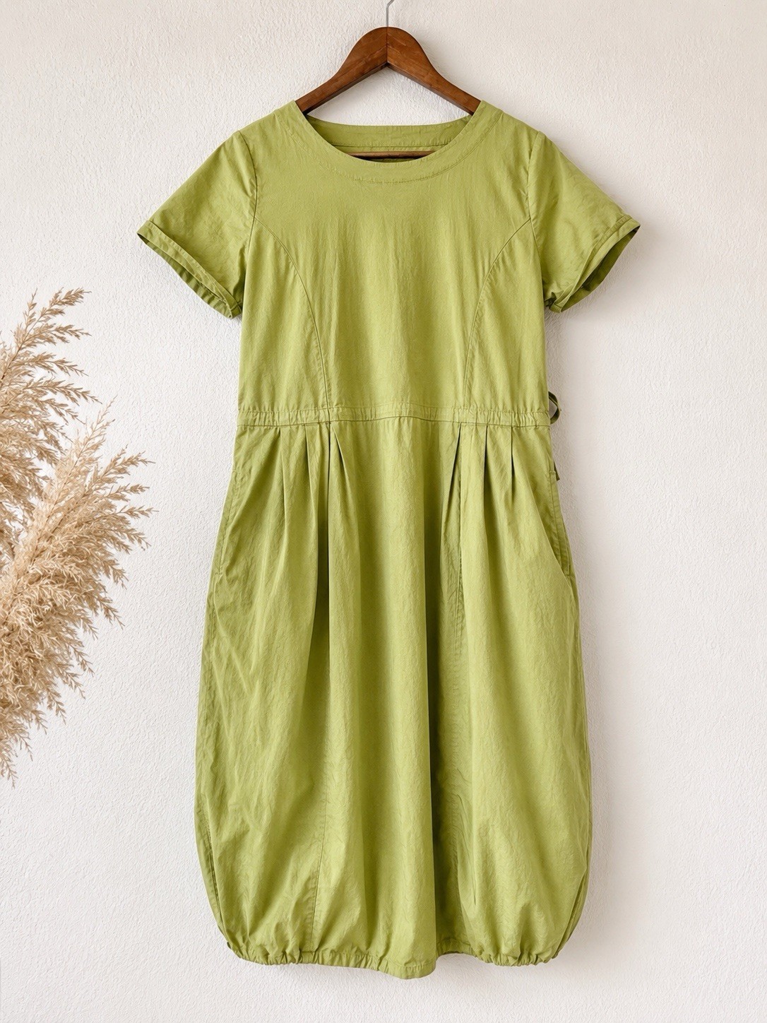 Elemente Clemente Bubble Hem Dress Size 3 L Organic Cotton Scandi Minimalist G78
