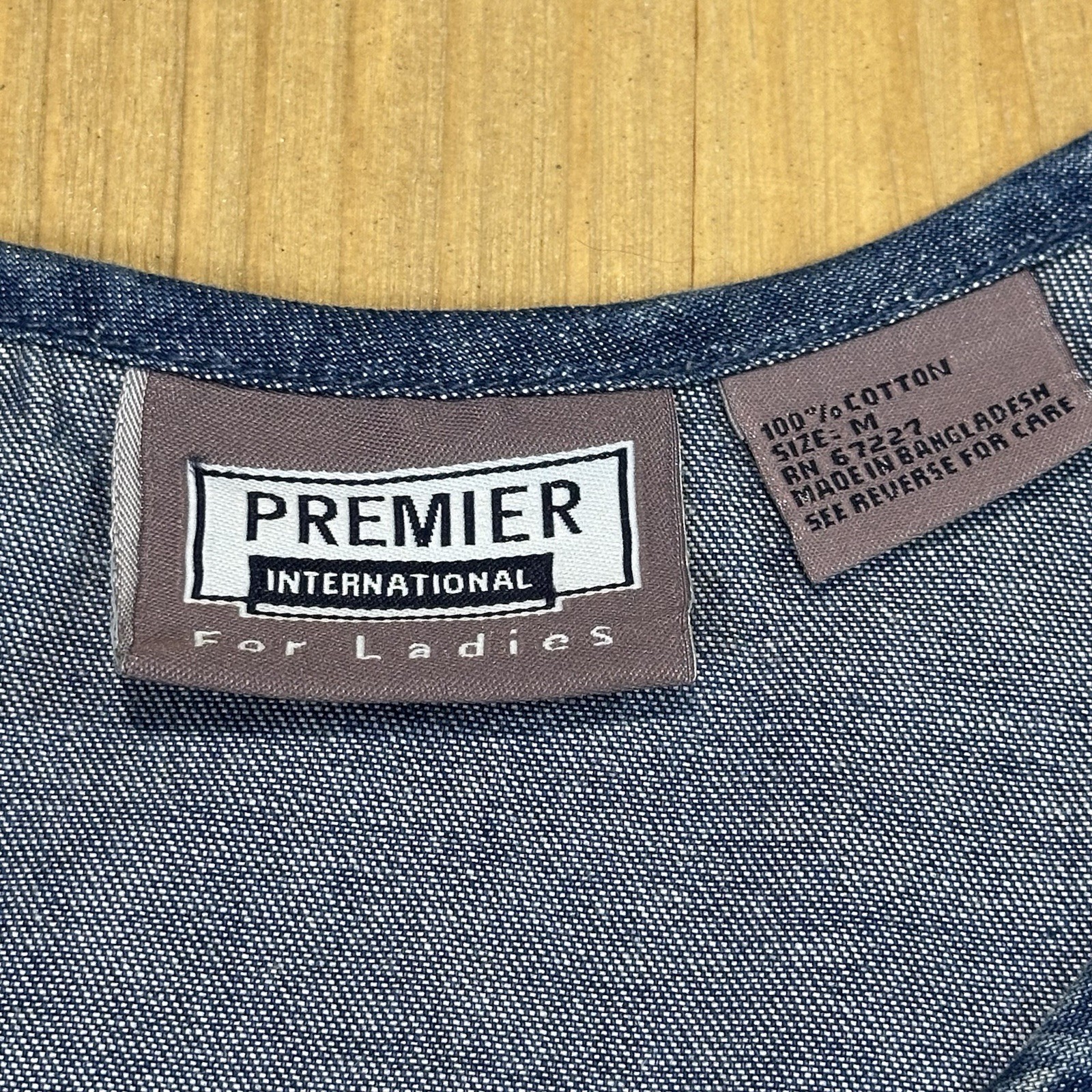 Premier International Embroidered Denim Jumper Dress MED Maxi Cottagecore