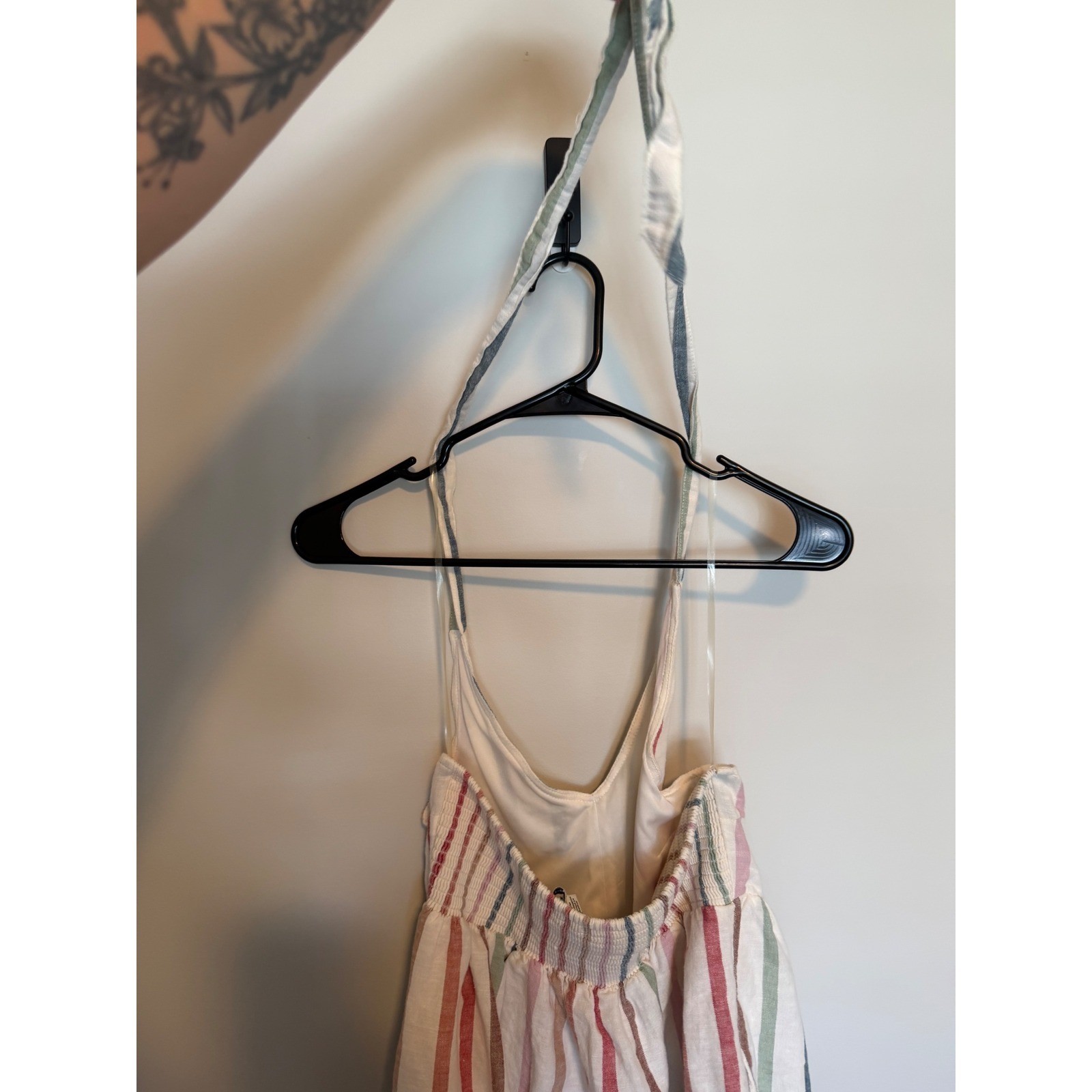 American Eagle Striped Tiered Mini Dress Multi Color Smocked Back Size Medium