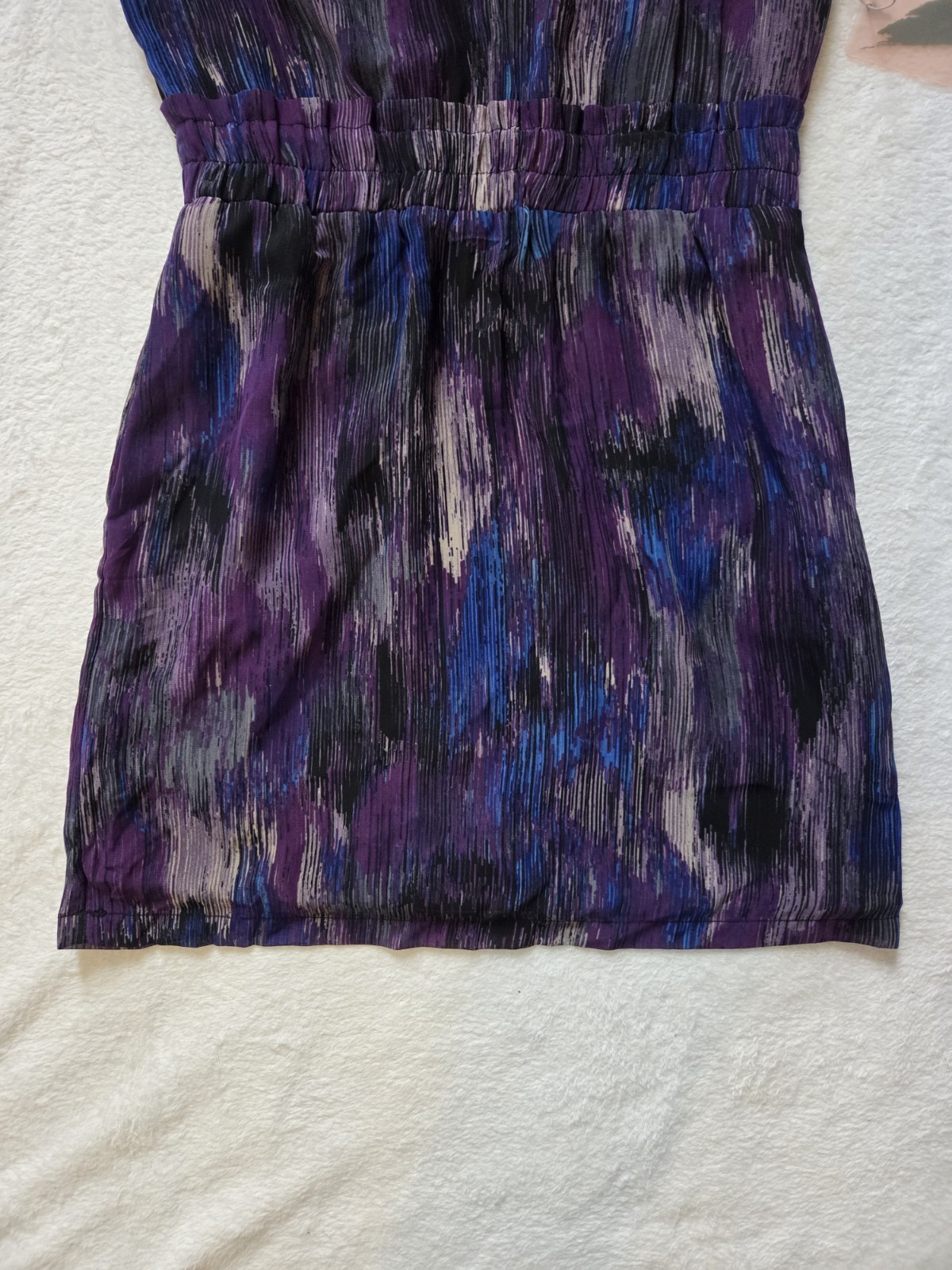 NWT Forever 21 Contemporary Purple Abstract Watercolor Mesh Mini Dress XS Artsy